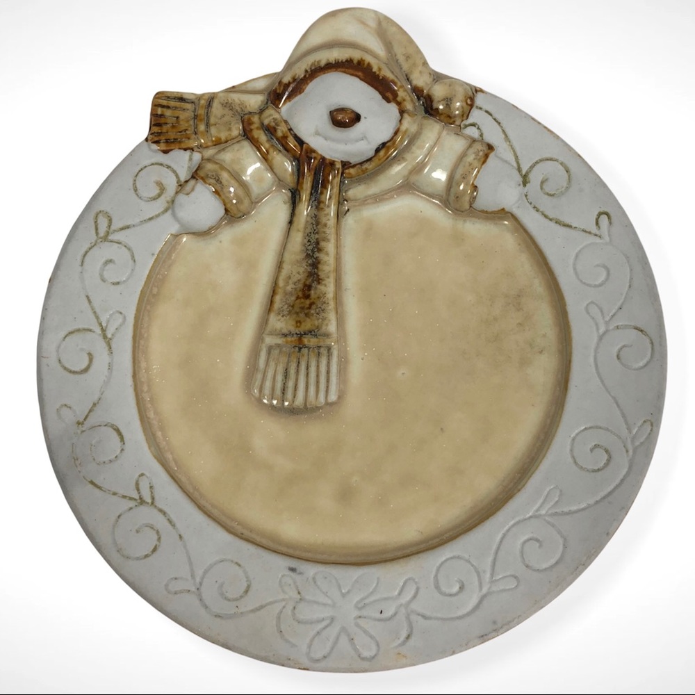 Decorative Ceramic Snowman Plate 6.5”